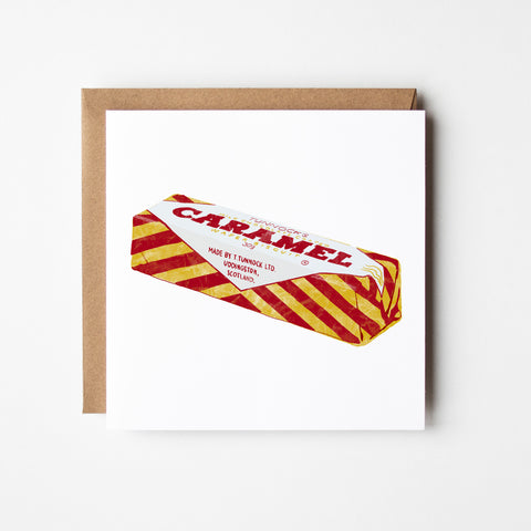 Tunnocks Caramel Wafer - blank greetings card