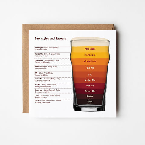 Beer Styles - blank greetings card