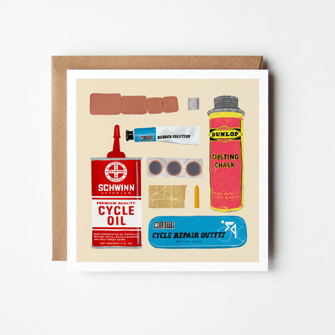 Cycling - blank greetings card