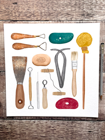 Pottery Tools - limited-edition, giclee print