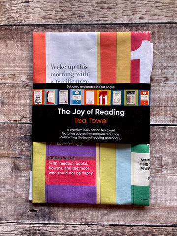 The Joy of Reading - book quote, tea towel