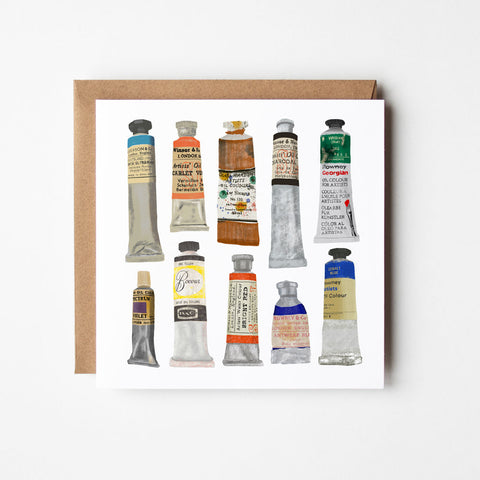 Paint Tubes - blank greetings card