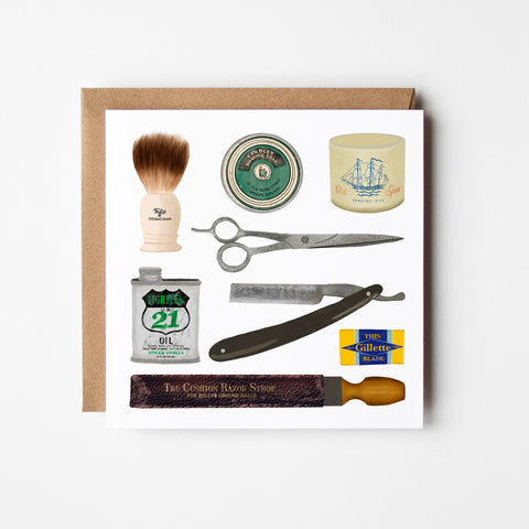 Barbershop - blank greetings card