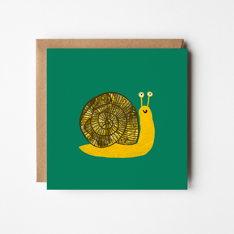 Snail - blank greetings card