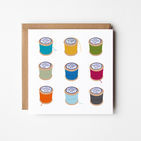 Cotton Reels - blank greetings card