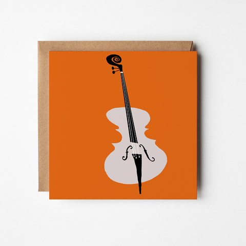 Double Bass - blank greetings card